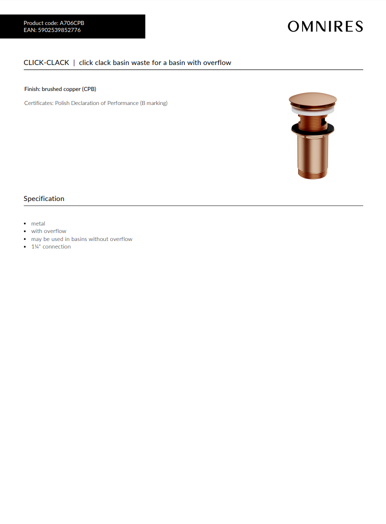 Brushed Copper Tappi