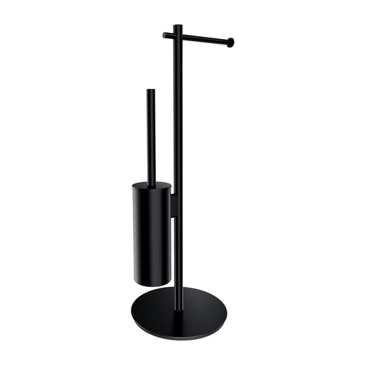 Klósettrúllustandur með Bursta (Frístandandi) Matt Black