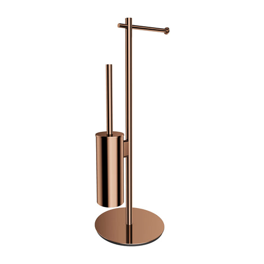 Klósettrúllustandur með Bursta (Frístandandi) Copper
