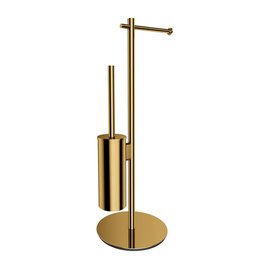 Klósettrúllustandur með Bursta (Frístandandi) (Brushed Gold)