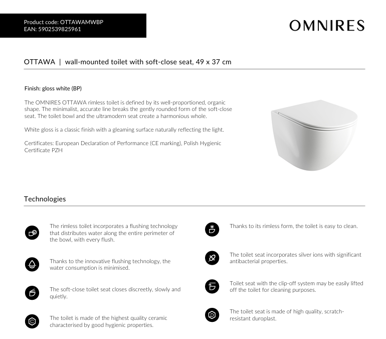 Ottawa Salernisseta Gloss White