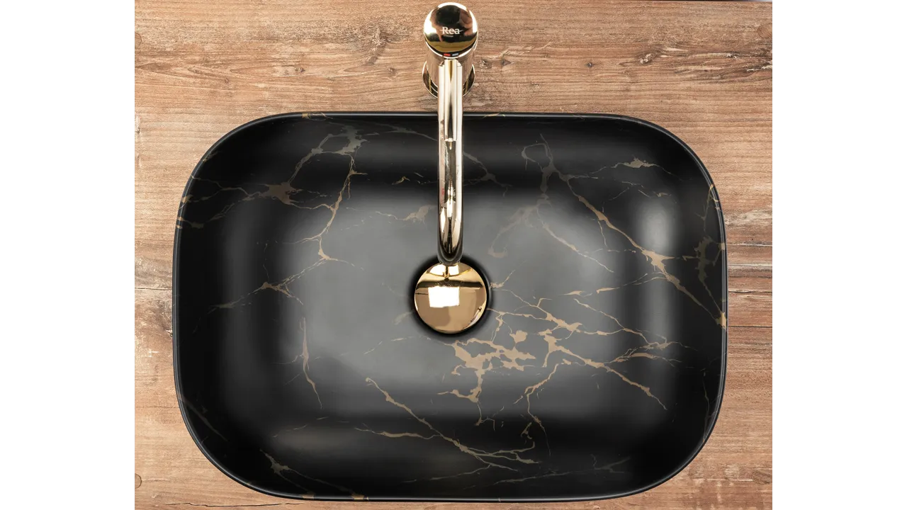 BELINDA Black Marble handlaug