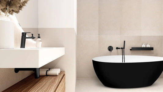 Drop Black  frístandandi baðkar