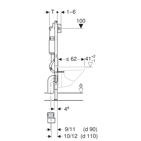 Salerniskassi Geberit Delta 112cm