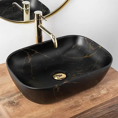 BELINDA Black Marble handlaug