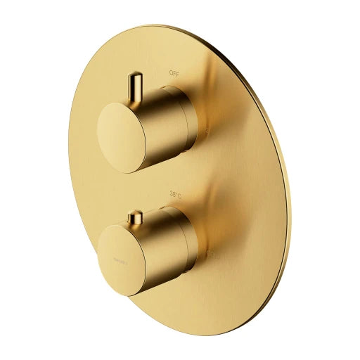 2 rása Frontur fyrir innbyggt sturtu/baðtæki Brushed Brass